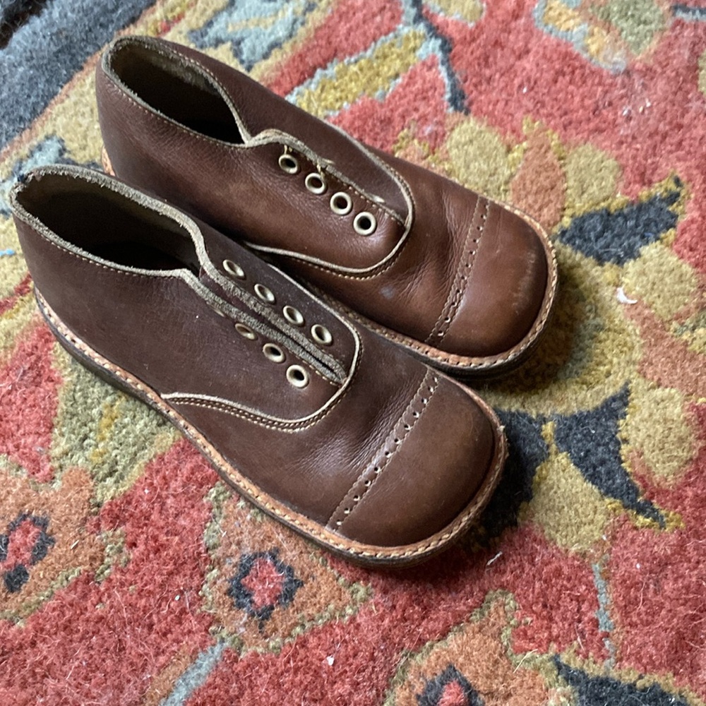 Vintage baby all leather shoes 6 inch